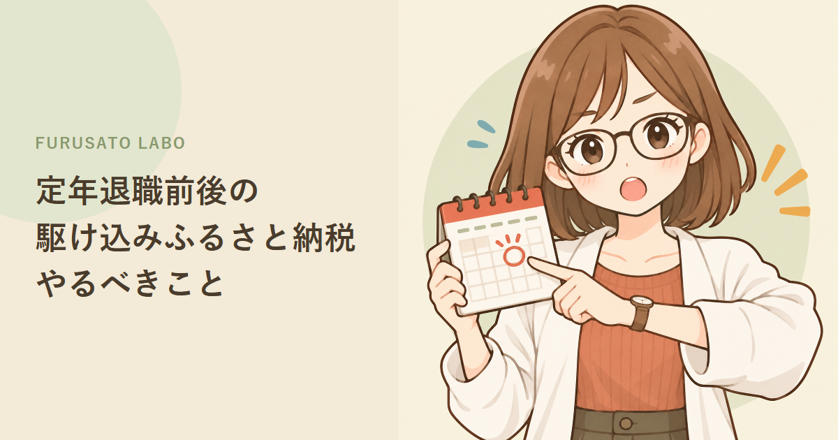 定年退職の年のふるさと納税、退職前に確認したい3つ(上限額の見積もり・年内の寄付・申請の期限)