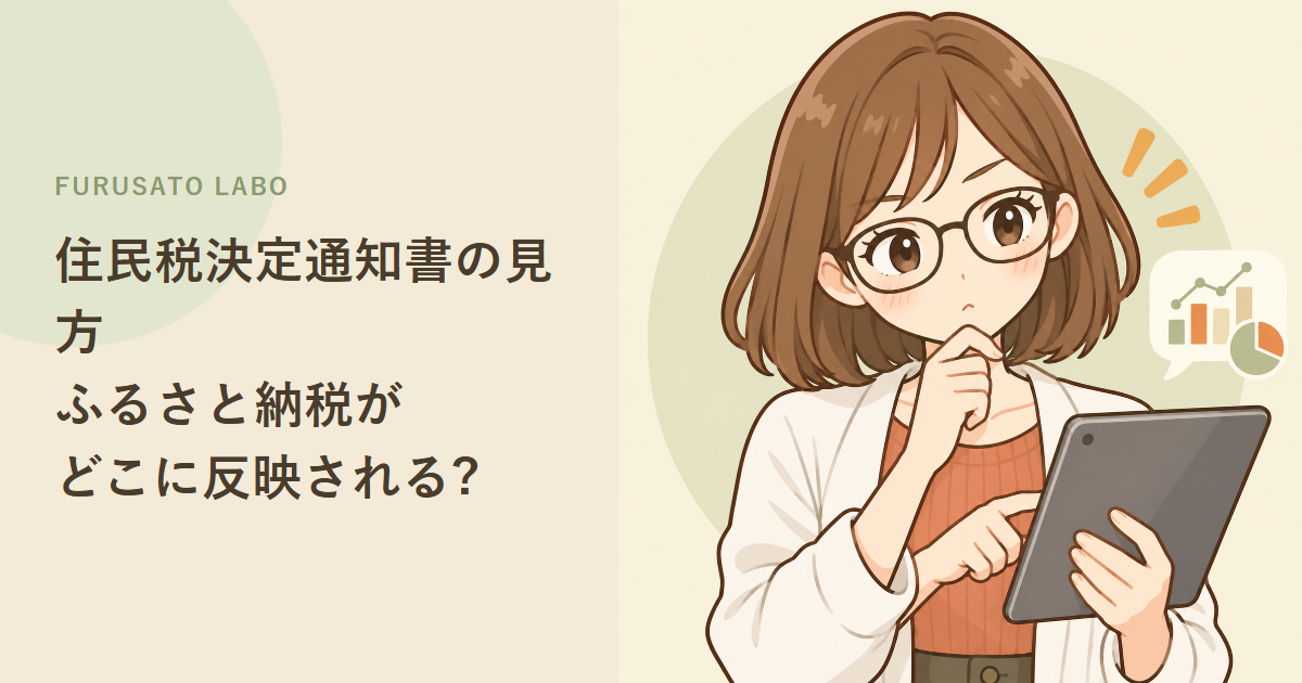 住民税決定通知書の見方、ふるさと納税がどこに反映されるか