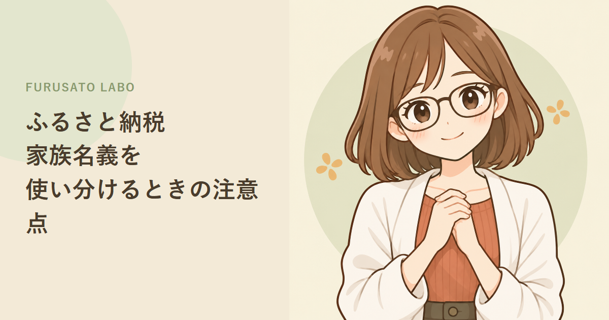 ふるさと納税、家族の名義で申し込んでいませんか?名義の注意点