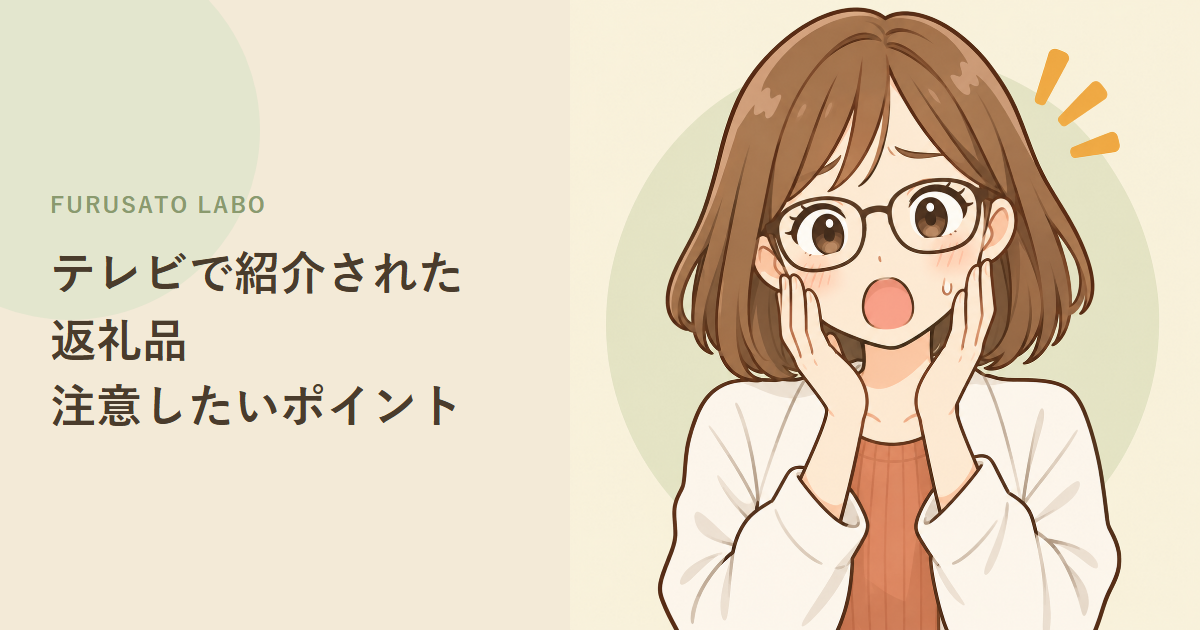 テレビで紹介されたふるさと納税返礼品、注意したいポイント