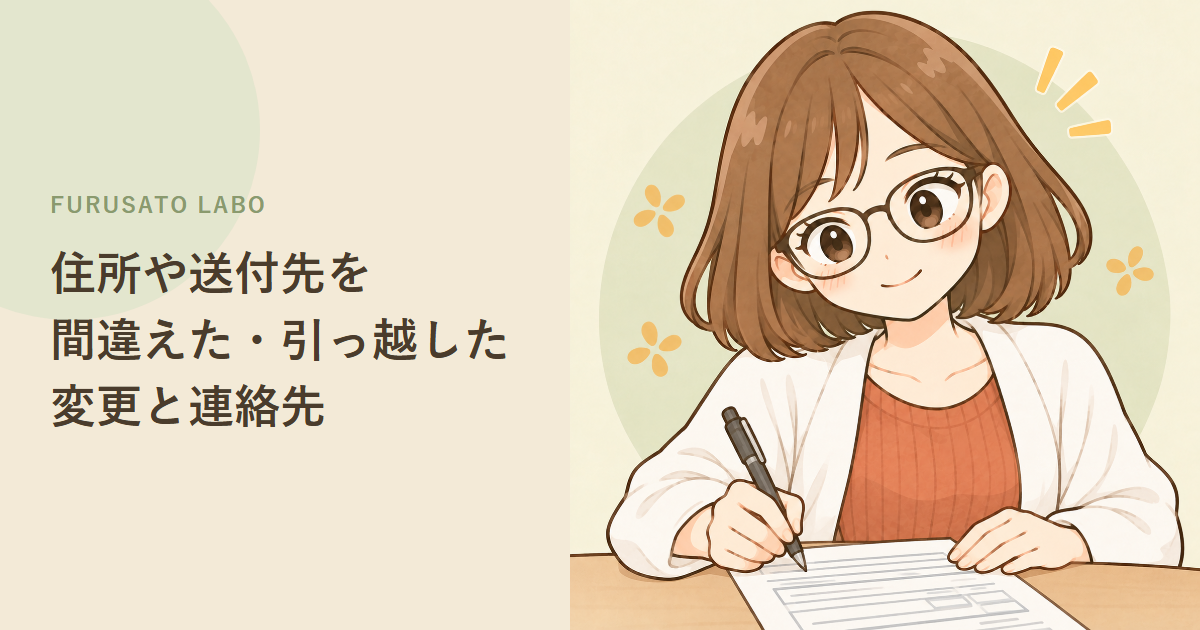 ふるさと納税、住所や送付先を間違えた・引っ越したら?変更できる場合と連絡先